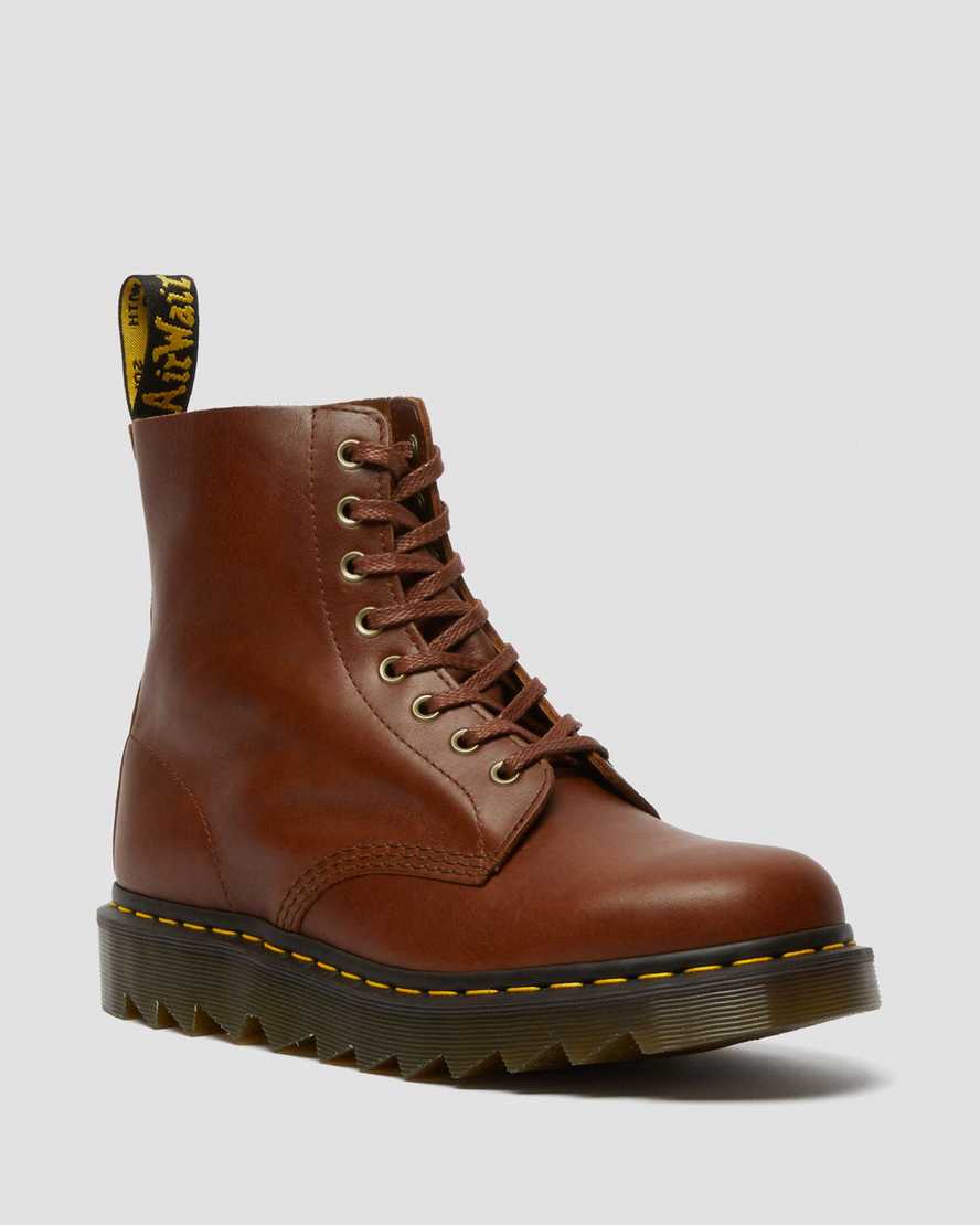 Dr. Martens 1460 Pascal Ziggy Nahka Miesten Nauhalliset Nilkkurit - Ruskea Nilkkurit [957-EBIRZY]